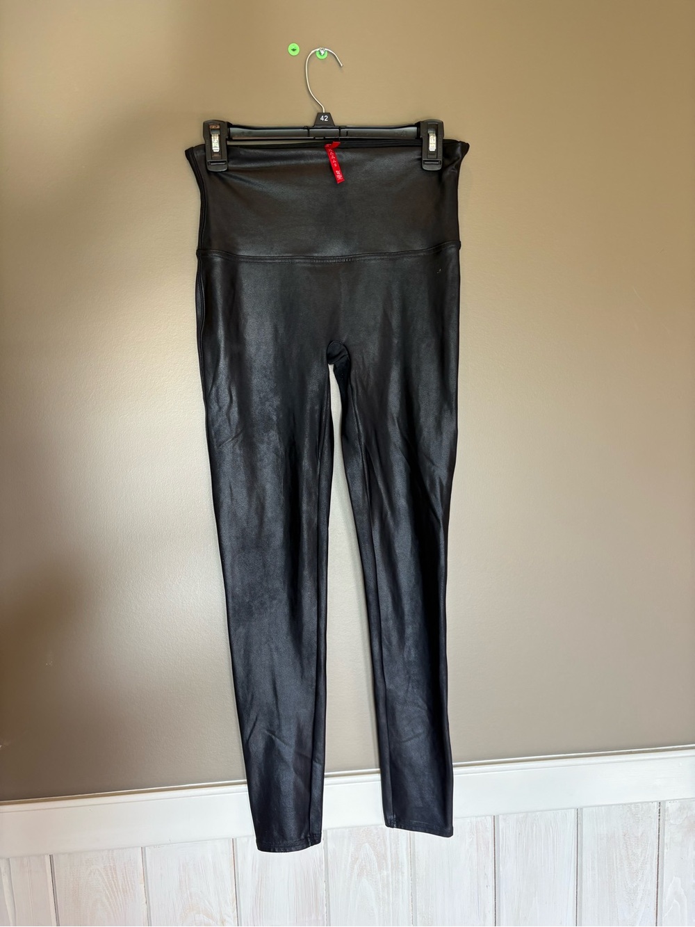 SPANX Black Faux Leather High-Waist Leggings